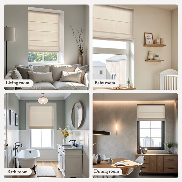 Galen Matte - 23x64" Cordless Roman Blind Galen Matte Fabric - Matte Ivory - Simple Home Plus