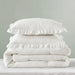 Phoebe - Full/Queen Diamond Quilted Ruffle Edge Comforter Set - Ivory - Simple Home Plus
