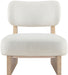 Vetra - Linen Textured Fabric Upholstered Accent Chair With Natural Base - Simple Home Plus