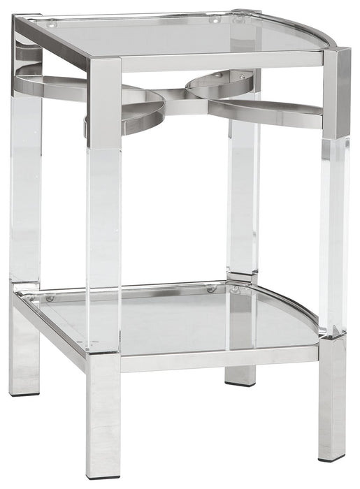 Chaseton - Clear / Silver Finish - Accent Table - Simple Home Plus