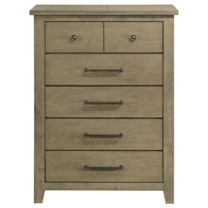 Hazlewood - 5-Drawer Bedroom Chest Of Drawers - Vineyard Oak - Simple Home Plus