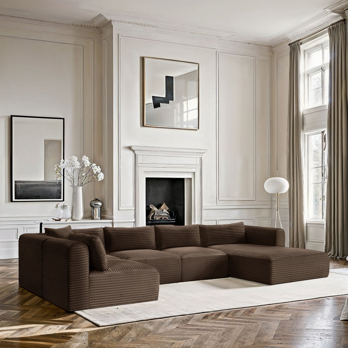Shaggy - 5 Piece Modular U-Shaped Sectional - Simple Home Plus