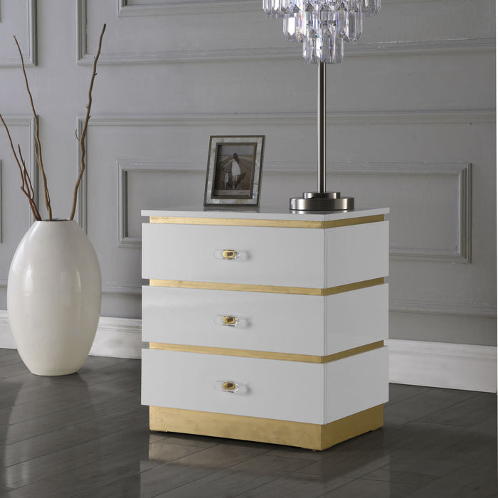 Esme - Side Table - White Lacquer - Simple Home Plus
