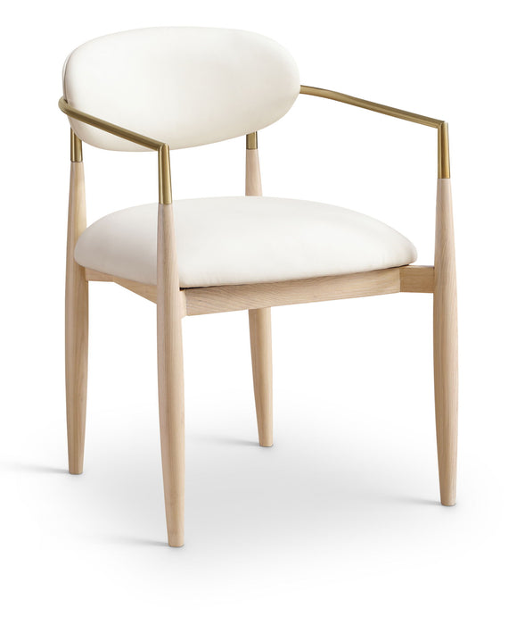 Riccio - Dining Arm Chair (Set of 2) - Natural And Gold Frame - Simple Home Plus