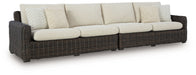 Kimora - Raf/Laf Loveseat With Cushion (Set of 2) - Beige / Dark Brown - Simple Home Plus