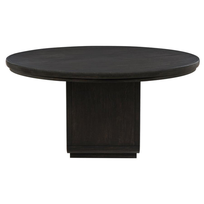 Leandro - 60" Round Dining Table - Burnished Black - Simple Home Plus