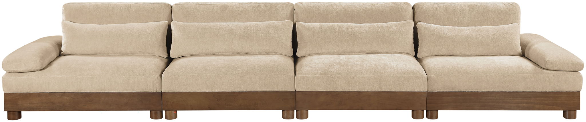 Turin - Chenille Fabric Upholstered Modular Sectional - Beige - Simple Home Plus
