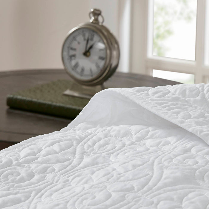 Quebec - Twin Reversible Bedspread Set - White - Simple Home Plus