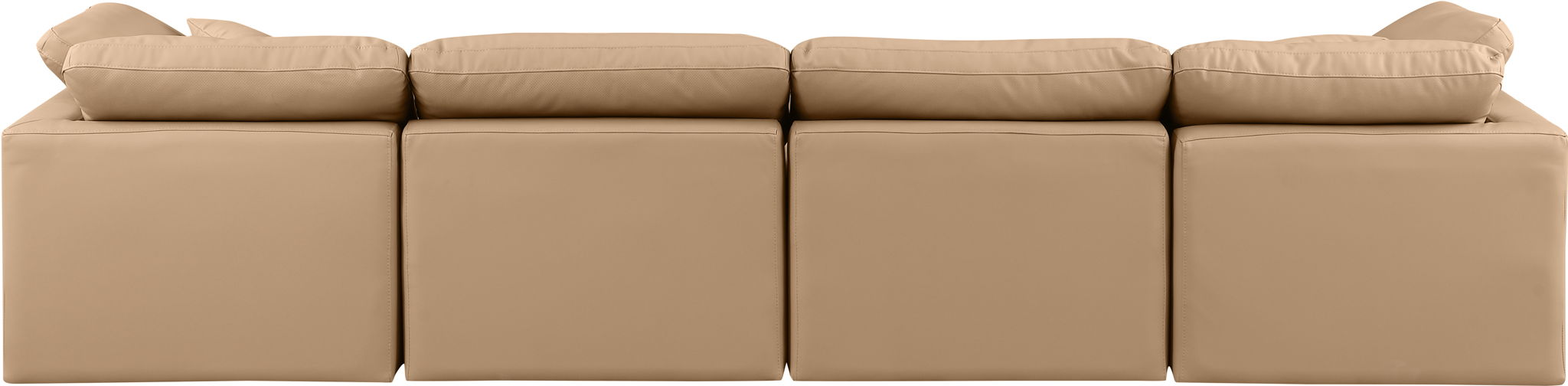 Indulge - Faux Leather 4 Piece Modular Sofa - Tan - Simple Home Plus
