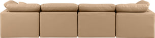 Indulge - Faux Leather 4 Piece Modular Sofa - Tan - Simple Home Plus