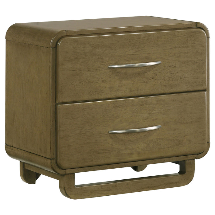 Amsbury - 2-Drawer Nightstand Bedside Table - Nutmeg - Simple Home Plus