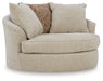 Steelwater Retreat - Oversized Swivel Accent Chair - Latte - Simple Home Plus