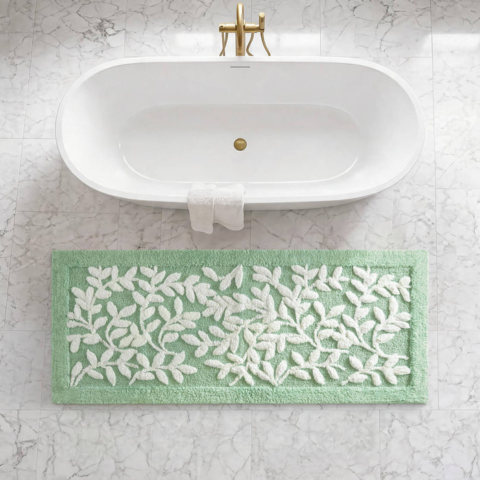 Serene - 60" x 24" Cotton Tufted Bath Rug - Sage Green