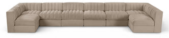 Rummi - Velvet Performance Fabric Upholstered 8 Piece Modular Sectional (With 2 Corner Chairs) - Simple Home Plus