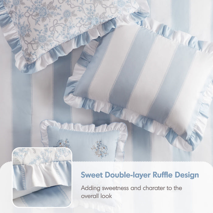 Lara - Queen Comforter Set - Blue