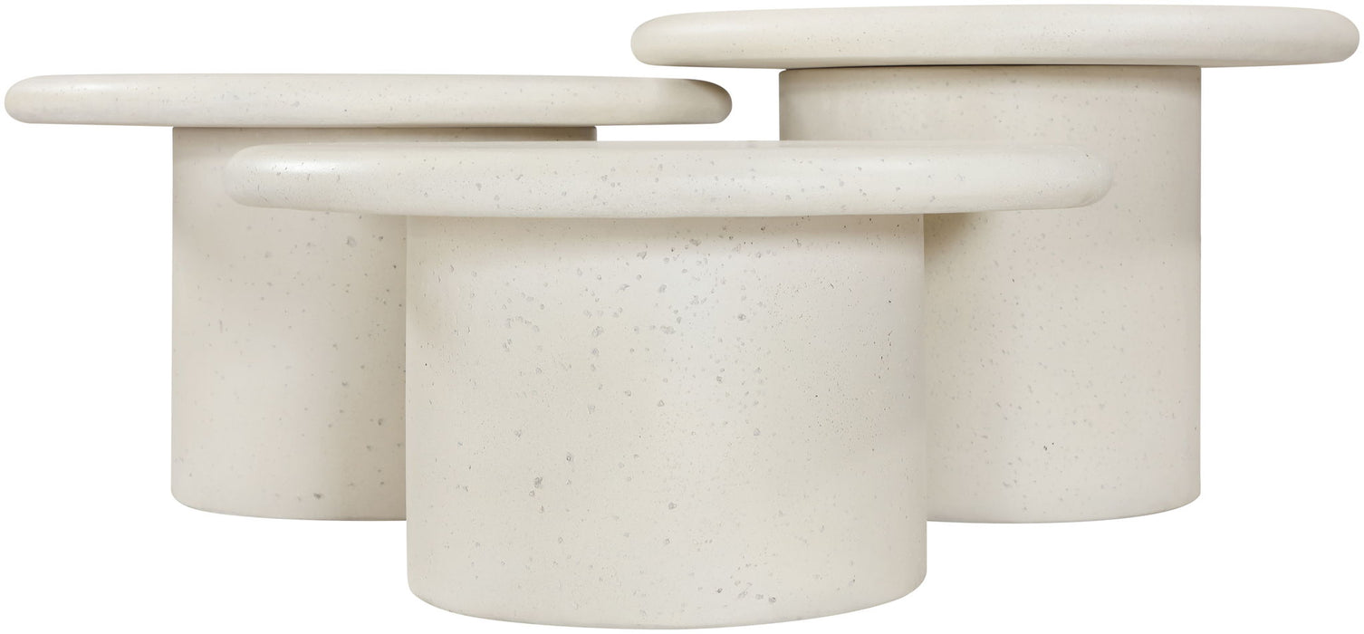 Emara - 3 Piece Concrete And Fiberglass Indoor / Outdoor Coffee Table - Simple Home Plus