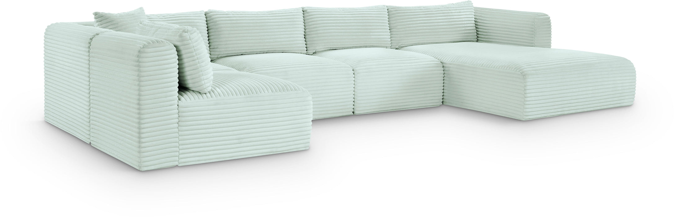 Shaggy - 5 Piece Modular U-Shaped Sectional - Simple Home Plus