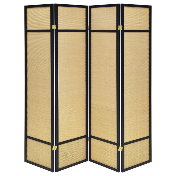 Pearce - 4-Panel Bamboo Room Divider Folding Screen - Natural - Simple Home Plus