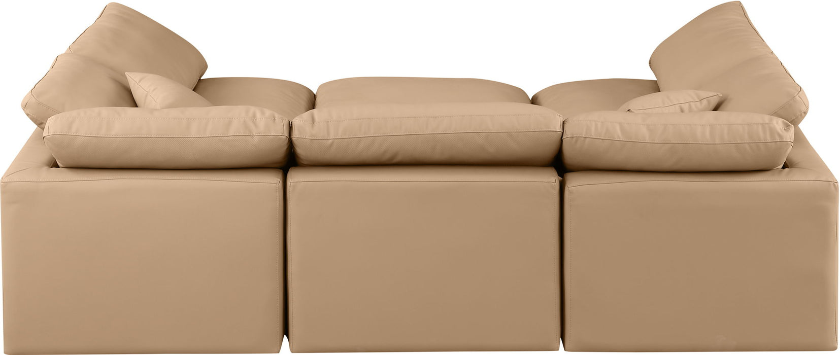 Indulge - Faux Leather 6 Piece Modular Sectional - Tan - Simple Home Plus