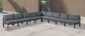Nizuc - Outdoor Patio 9 Piece Modular Sectional With Gray Frame - Simple Home Plus