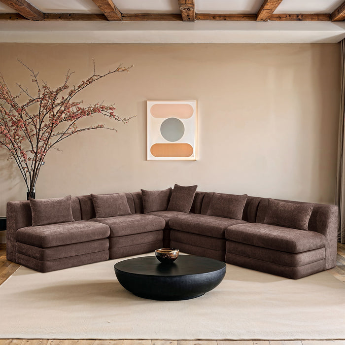 Stellar - 5 Piece Upholstered Modular Sectional - Simple Home Plus