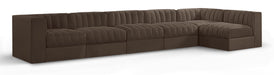 Rummi - Velvet Performance Fabric Upholstered 6 Piece Modular Sectional, L-Shaped (Right) - Simple Home Plus