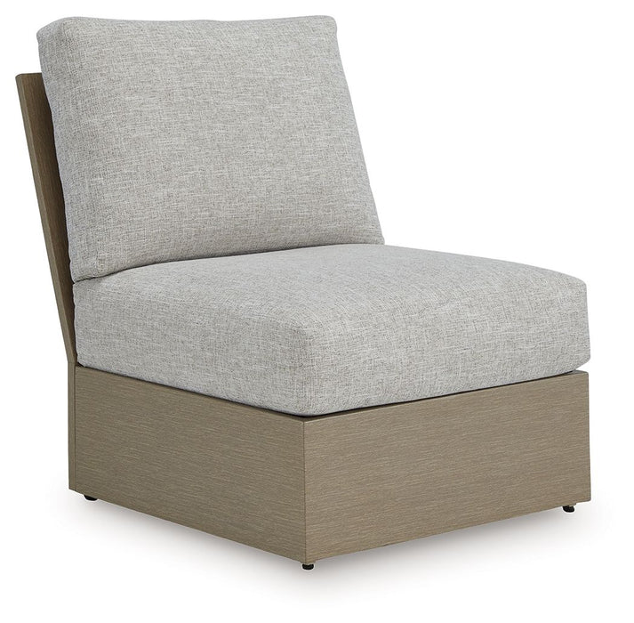 Kimpton Isle - Armless Chair With Cushion - Brown / Beige - Simple Home Plus