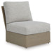 Kimpton Isle - Armless Chair With Cushion - Brown / Beige - Simple Home Plus