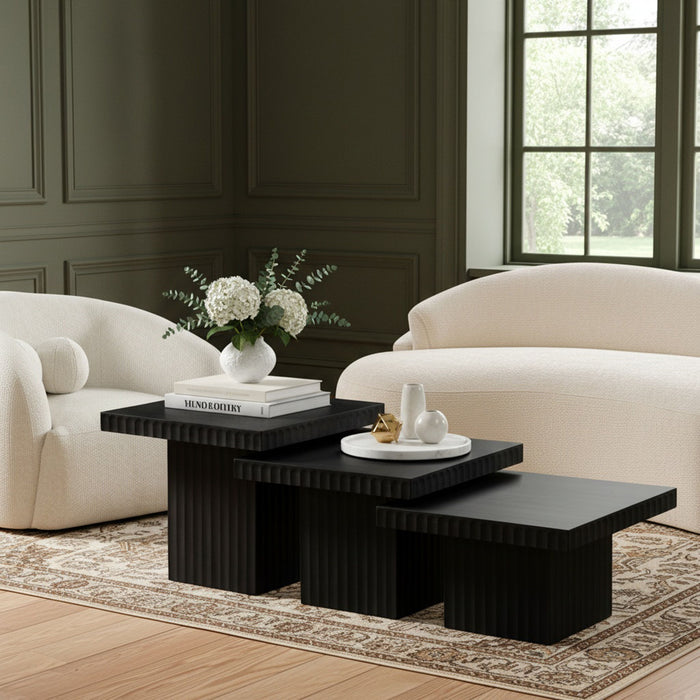 Spencer - Oak Veneer 3 Piece Coffee Tabl - Simple Home Plus