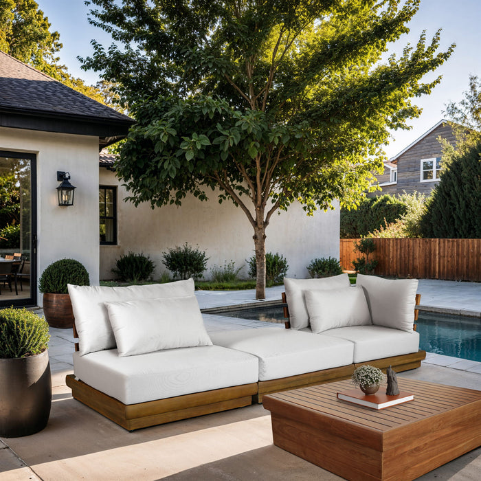 Mirella - 3 Piece Water Resistant Fabric Upholstered Outdoor Patio Modular Sofa - Simple Home Plus