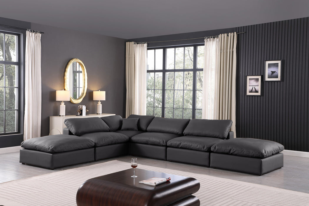 Comfy - 6 Piece Faux Leather Modular Sectional - Simple Home Plus