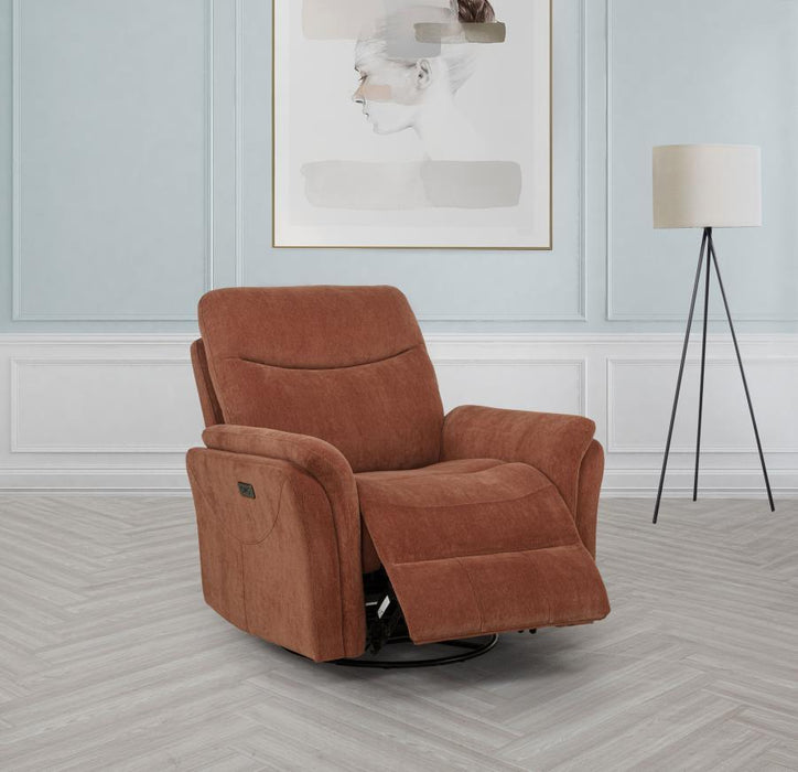 Adler - Upholstered Power Swivel Glider Recliner - Simple Home Plus