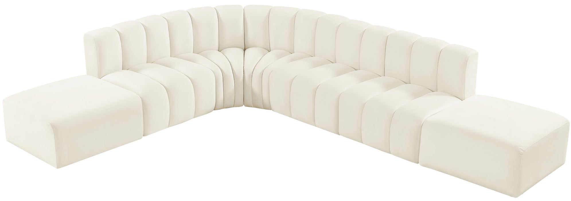 Arc - Velvet 7 Piece Corner Modular Sofa - Simple Home Plus