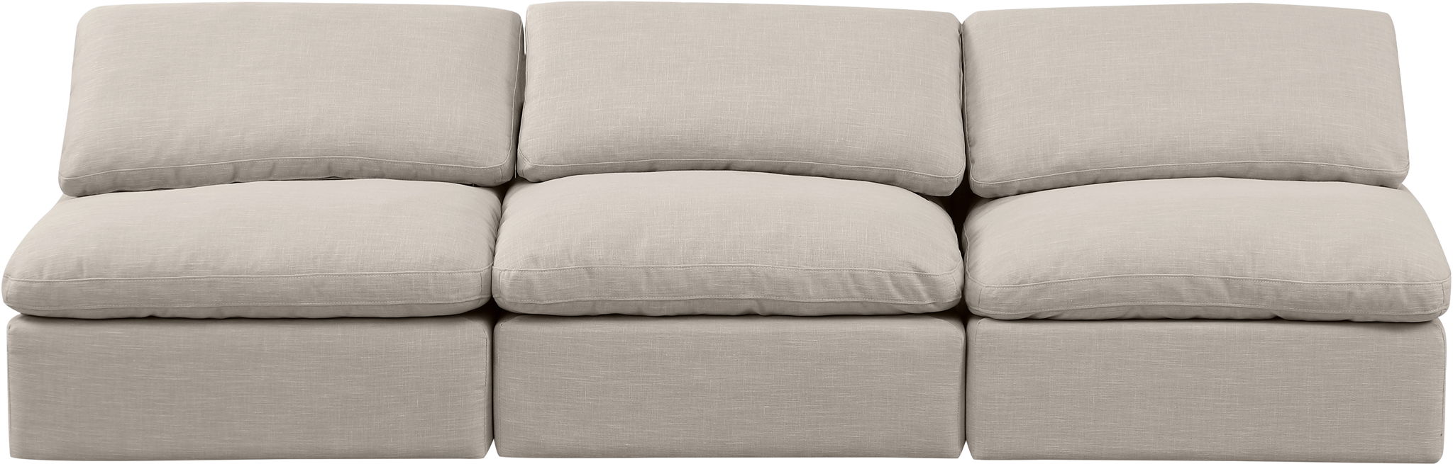 Indulge - Linen 3 Seat Modular Armless Sofa - Simple Home Plus