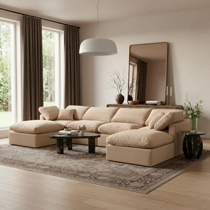 Indulge - Velvet 6 Piece Modular Double Chaise Sectional - Simple Home Plus