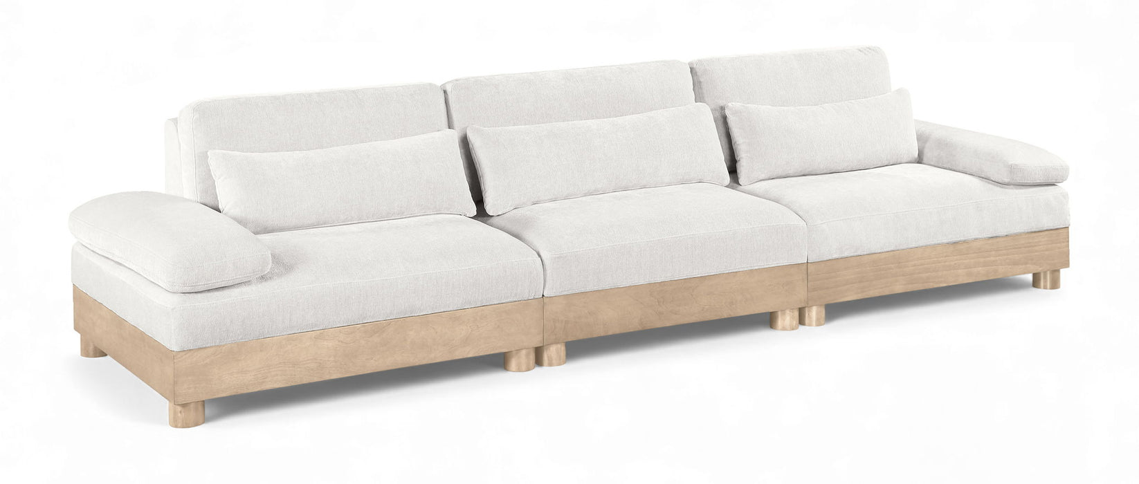 Turin - Chenille Fabric Upholstered Modular Sectional - White - Simple Home Plus