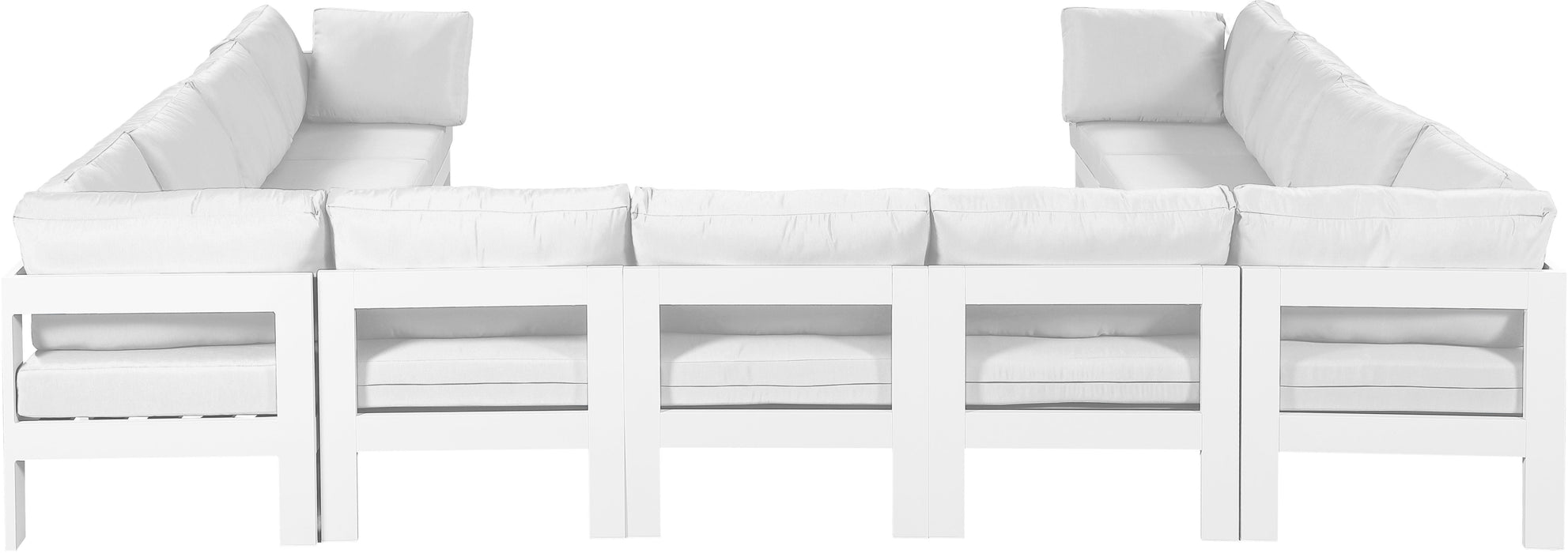 Nizuc - Outdoor Patio 11 Piece Modular Sectional With White Frame - Simple Home Plus