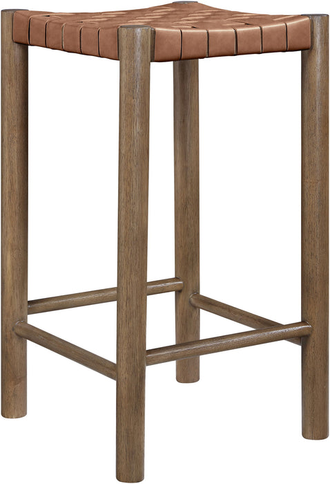 Entwine - Vegan Leather Upholstered Backless Counter Stool - Painted Brown - Simple Home Plus