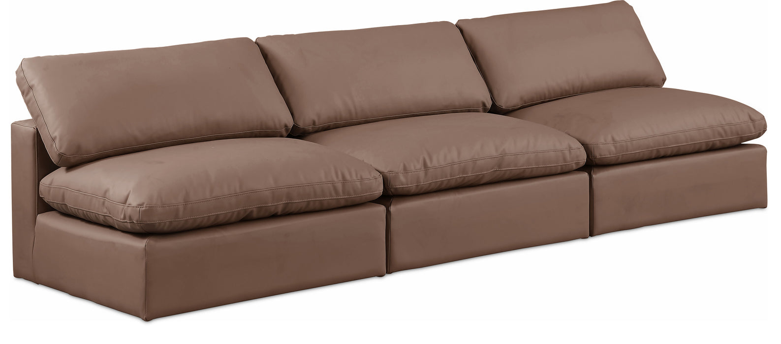 Comfy - Faux Leather Modular Armless Sofa 3 Seats - Simple Home Plus