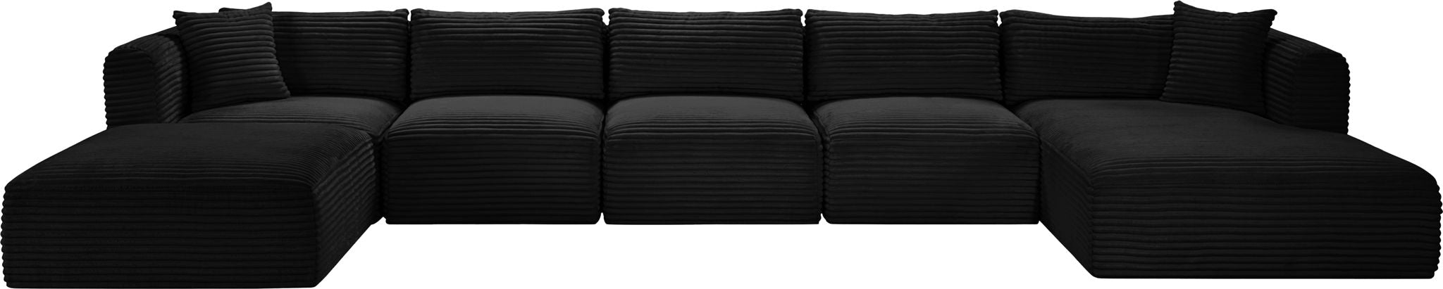 Shaggy - Fabric 6 Piece Modular Sectional With Chaise - Simple Home Plus