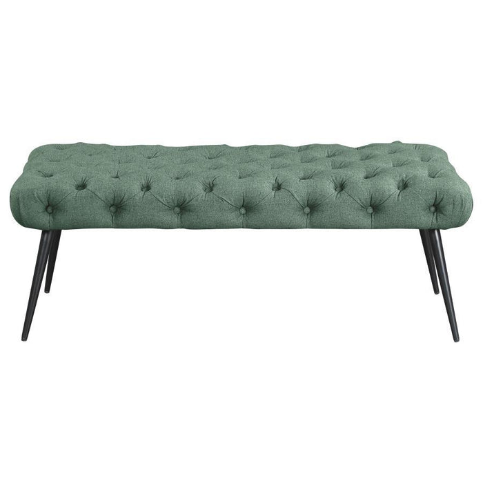 Ella - Upholstered Tufted Bench Metal Legs - Simple Home Plus