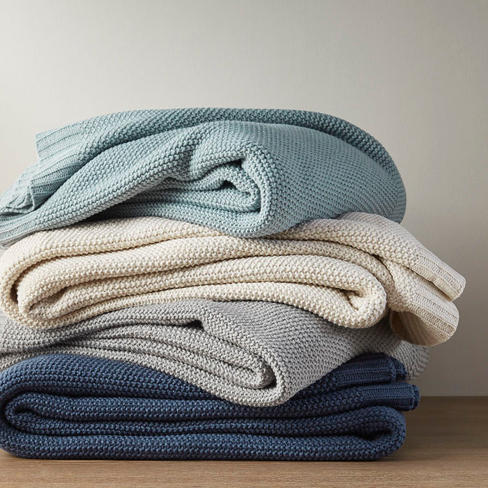 Bree Knit Knit Blanket - Ivory - Simple Home Plus