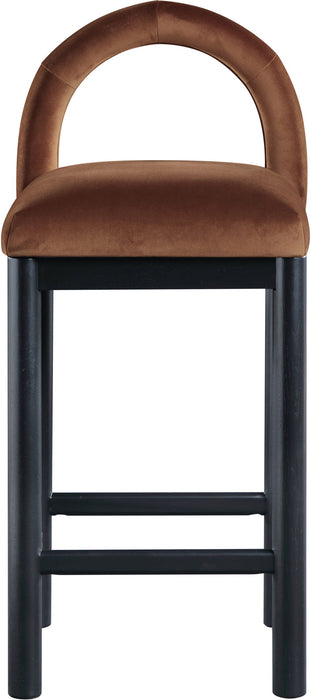 Conrad - Velvet Counter Stool With Black Legs - Simple Home Plus