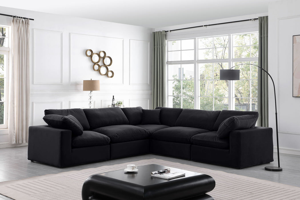 Comfy - 5 Piece Velvet Modular Corner Sectional - Simple Home Plus
