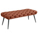 Ella - Upholstered Tufted Bench Metal Legs - Simple Home Plus