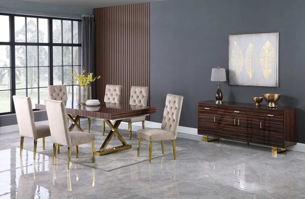 Excel - Extendable Dining Table with Gold Base - Simple Home Plus