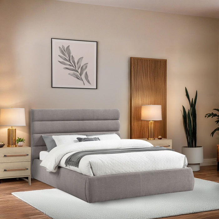 Adam - Linen Fabric Bed With 52" Headboard - Simple Home Plus