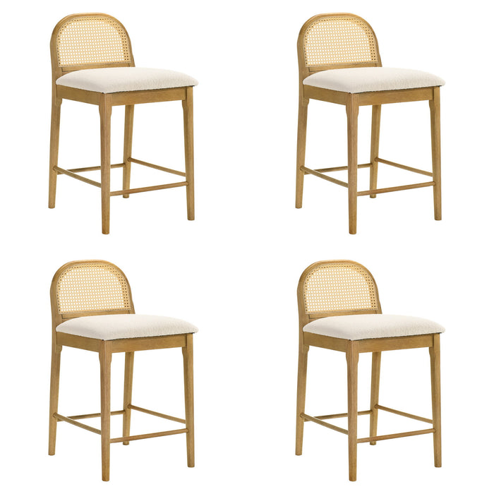 Lucio - Modern Farmhouse Wood Counter Height Kitchen Bar Stool - Simple Home Plus