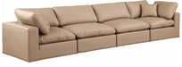 Comfy - Faux Leather Modular Sofa 4 Seats - Tan - Simple Home Plus
