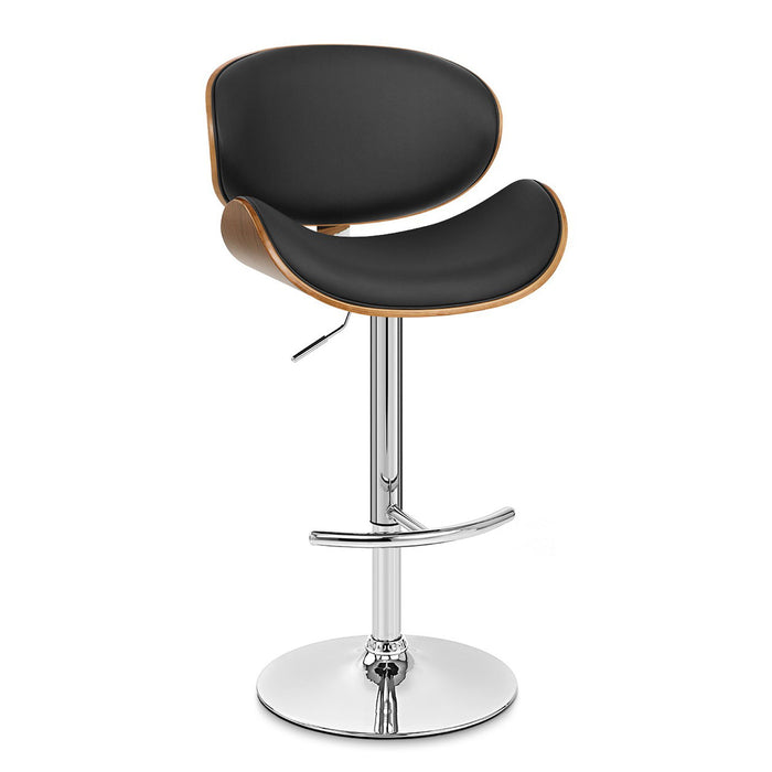 Naples - Adjustable Height Swivel Bar Stool - Walnut / Black - Simple Home Plus